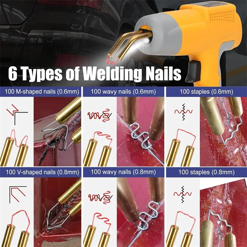 Pistola sparachiodi per saldatura plastica Cordless per saldatrice portatile a batteria agli ioni di litio Dewalt 18V 20V con 6 tipi di chiodi per