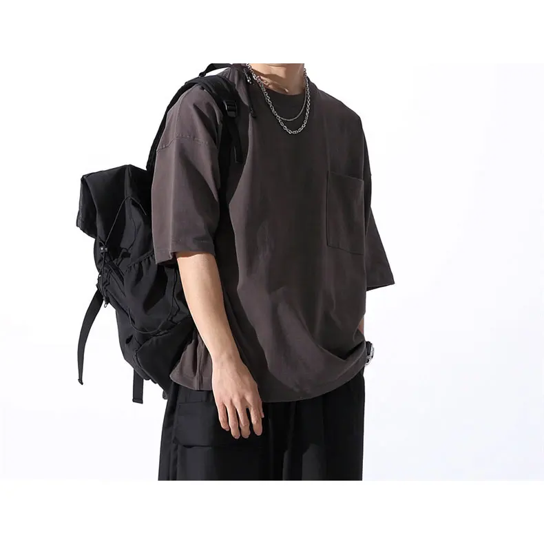 

Drop shoulder Hip hop oversized casual men' tshirts streetwear blank white custom logo puff printing t shirt for young men