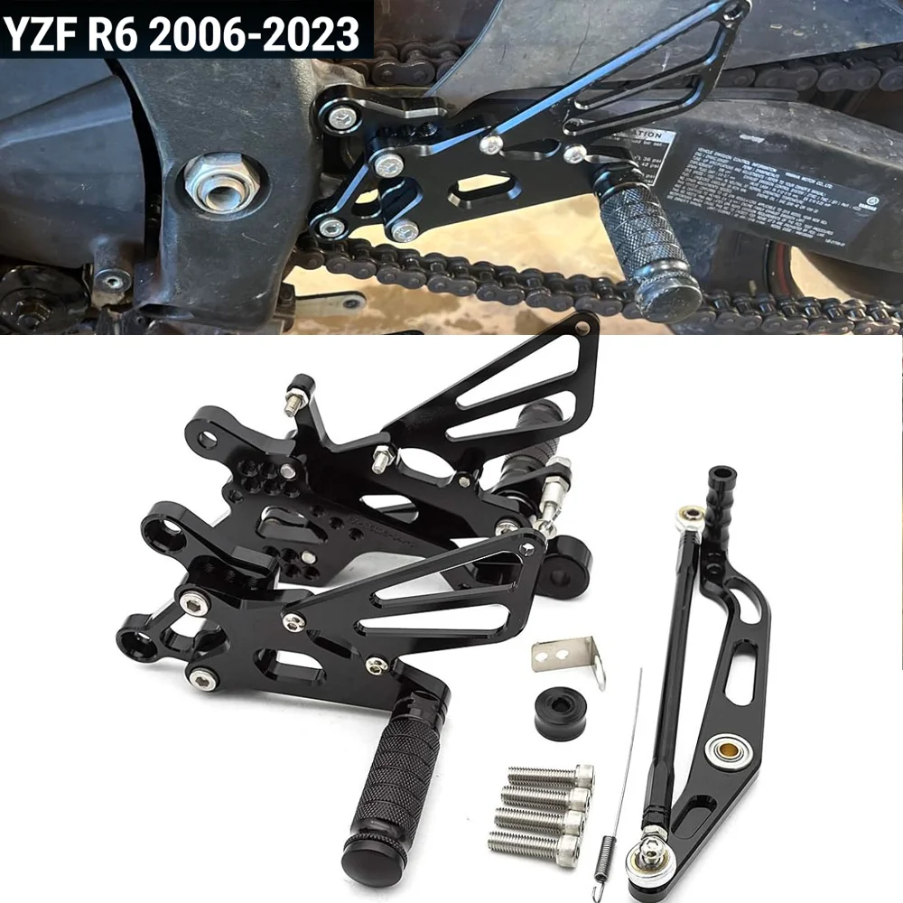 

R6 06-23 CNC Aluminum Adjustable Rearset Footpeg Footrest Foot Peg Rear Set Pedal For Yamaha YZFR6 YZF-R6 YZF R6 R6S 2006-2023