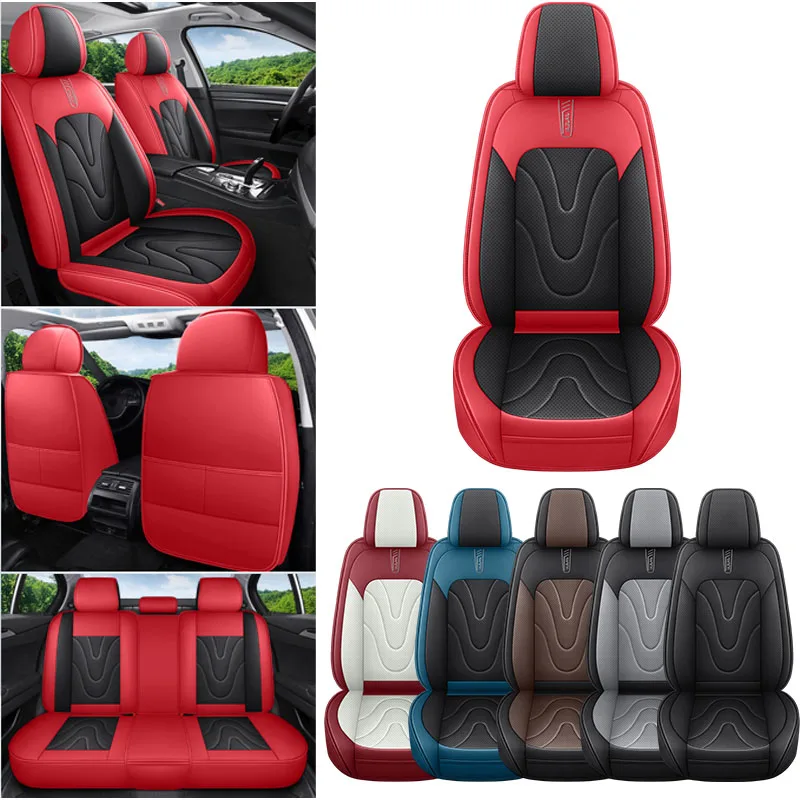

Full Set Car Seat Covers for 5-Seat Cars, Premium Nappa Leather & Perforated PU Leather, Comfortable and Durable, Fits Most Cars