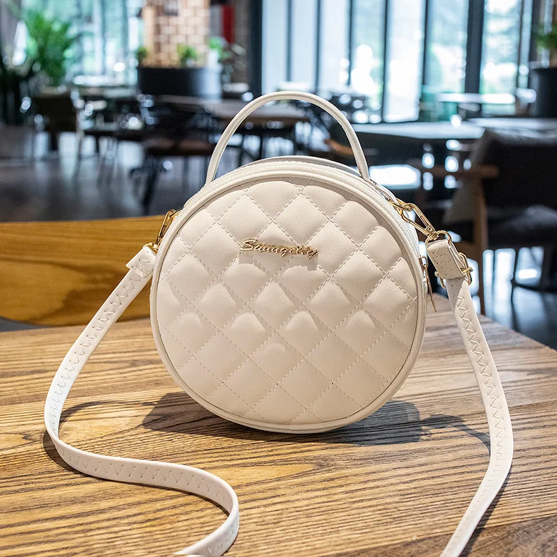 New Fashionable Women's Small Crossbody Bags, Summer Sweet and Girly Round Bags, Diamond-Patterned Embroidered Shoulder Bags - Image 6