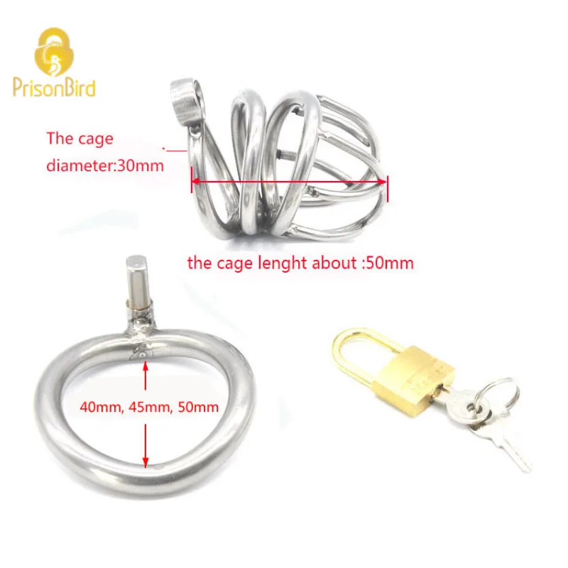 CHASTE BIRD New High quality Male Chastity Device Bird Lock Stainless Steel Cock Cage A224-1