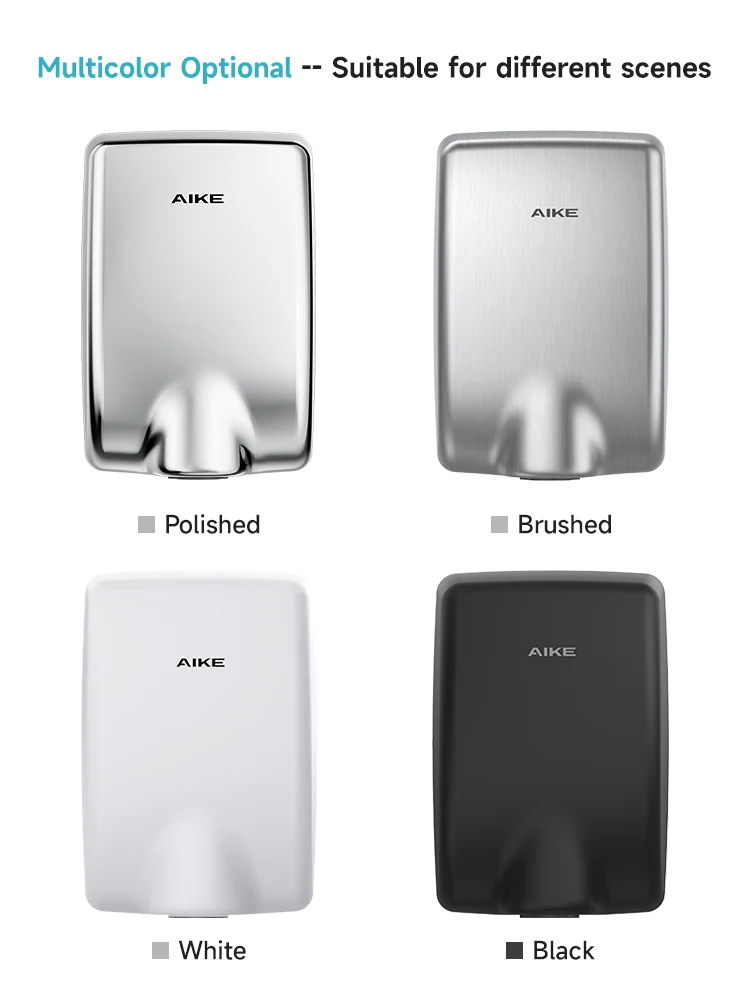 AK 2803Y Electric Stainless Steel Drying Fast Energy Efficient Wall-Mounted Hand Dryer for Commercial Hotel & Household Use