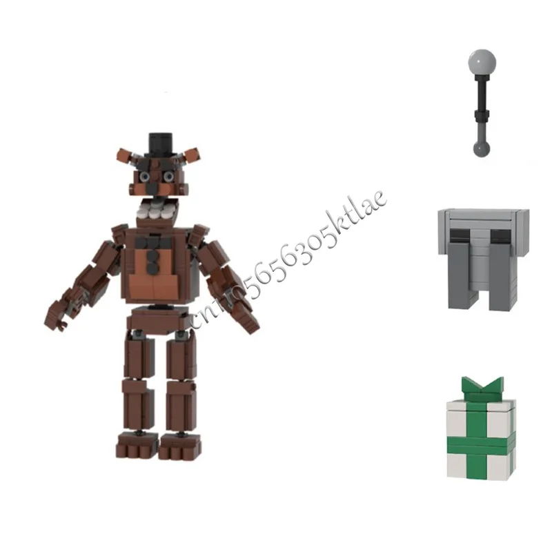 398 pièces de la série de personnages de jeu populaires, ours festif Bot MOC, blocs de construction modulaires personnalisables, briques simples, jouet d'assemblage DIY, cadeau