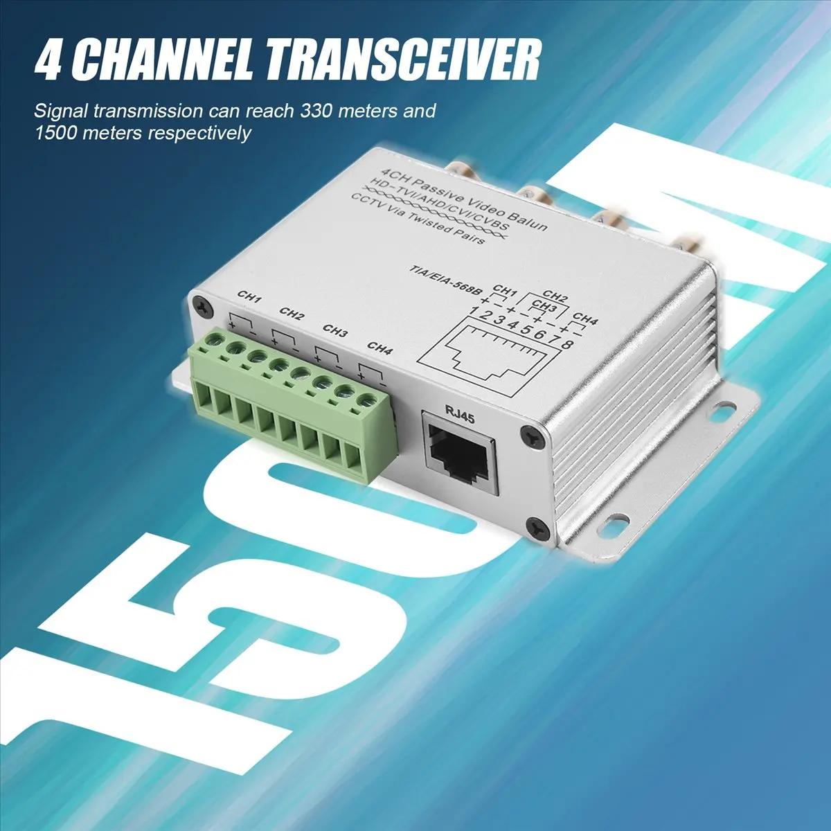 NEW DT85-UTP 4 Channel Passive Video Balun Transceiver