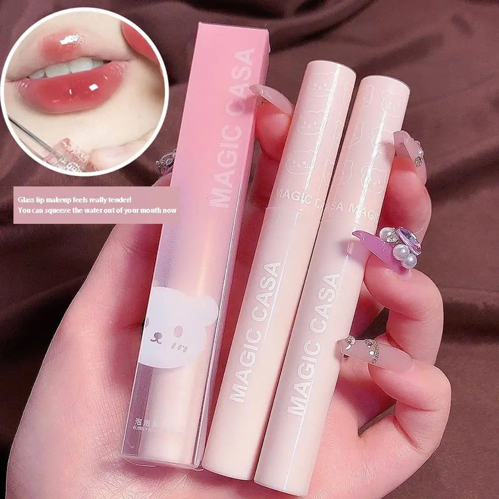 Nieuwe Spiegel Lipgloss Jelly Lip Glazuur Vloeibare Lippenstift Cosmetica Blijvende Tint Lippen Waterdichte Hydraterende Make-Up Glanzend Rood V3q9