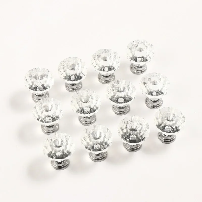 

12pcs Clear Acrylic 30mm Diamond Shape Knob Cupboard Drawer Pull Handle Knobs Brand New Knobs and Kandles for Furniture Drawers