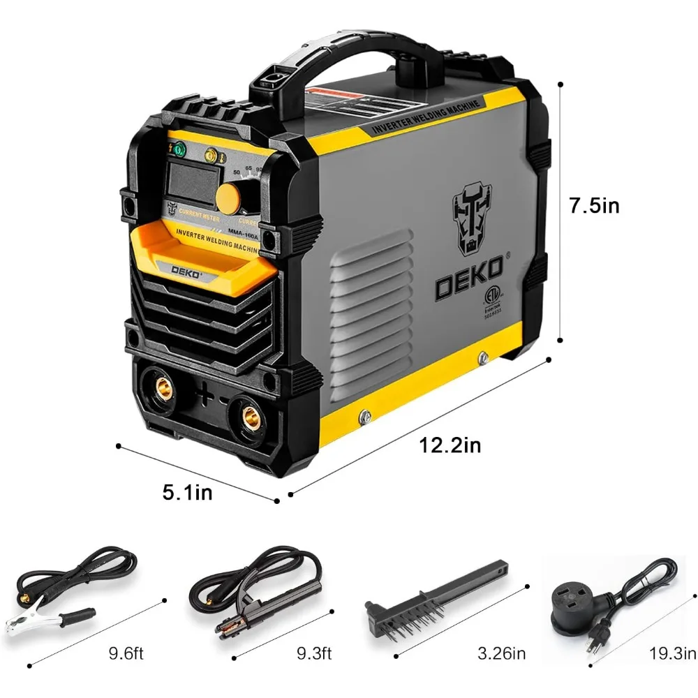 110/220V MMA Welder 160A ARC Welder Machine IGBT Digital Display LCD Hot Start Welder with Electrode Holder Work Clamp