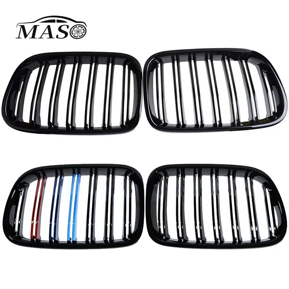 

2pcs Glossy Black Car Front Bumper Kidney Grille Dual Slat Grille for BMW X3 F25,X4 F26 Pre-facelift 2010 2011 2012 2013