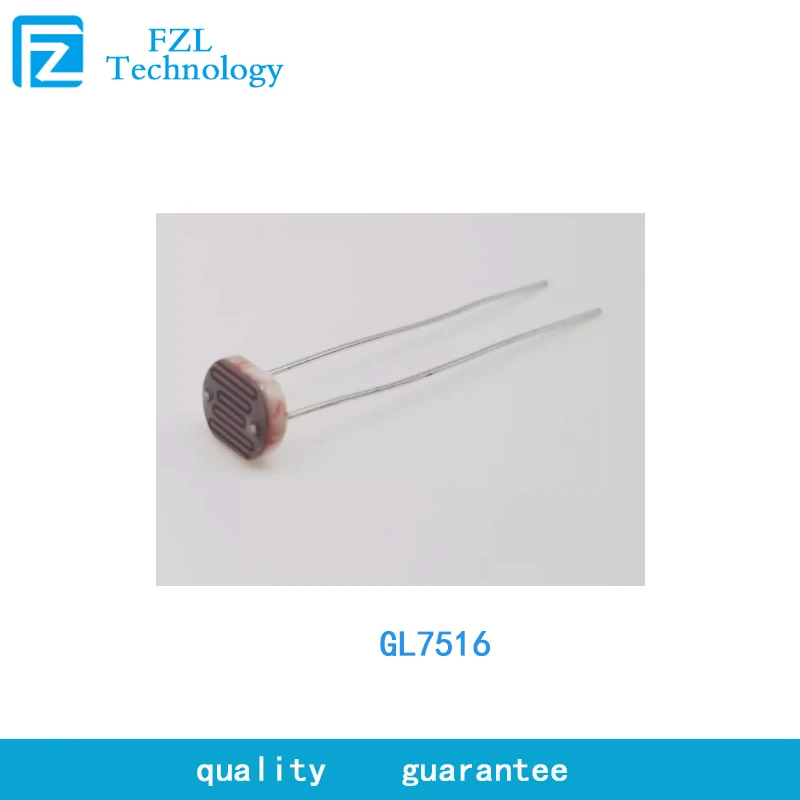 100pcs GL7516 diameter 7mm CDS photoelectric photoresistor resistance 5-10K is not environmentally friendly and contains cadmium