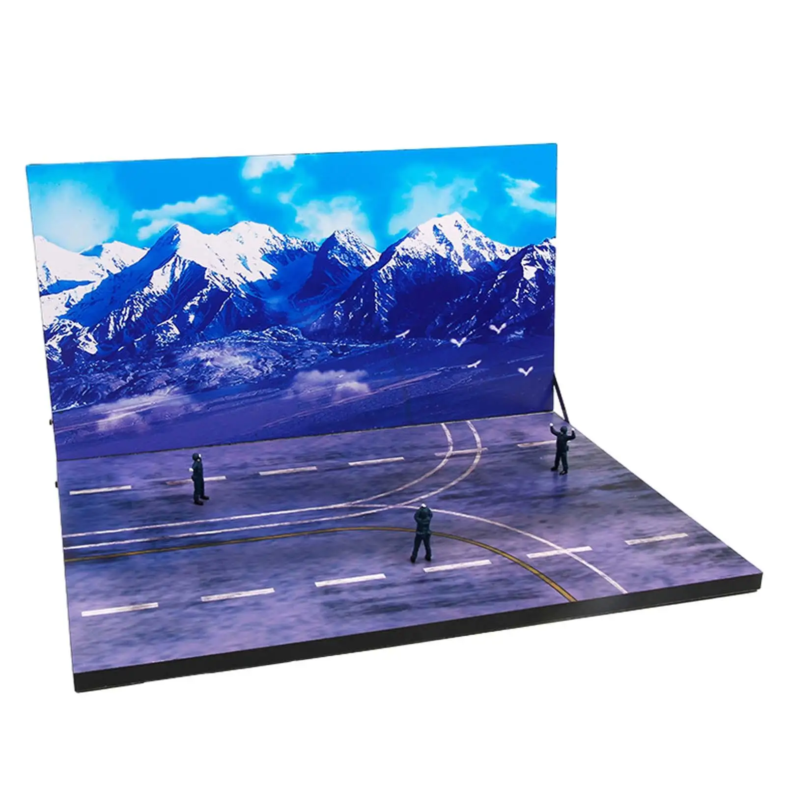 Background Board Scene, Airplane Model Parking Apron with 3 Figures, Collection