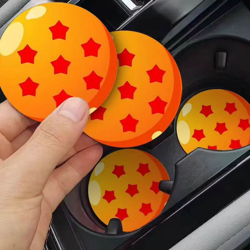 Dragon Ball Car-mounted Cup Holder Creativity Car Gate Slot Storage Mat in-vehicle Non-slip Storage Pad Car Interior Supplies