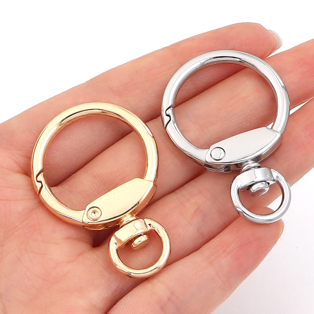 5/10 Stück Runde/Stern-/Herzförmige Drehbare Legierungs-Karabinerhaken Schlüsselring Haken Karabiner Schlüsselanhänger Schnalle DIY Schmuckherstellung – Detail 6