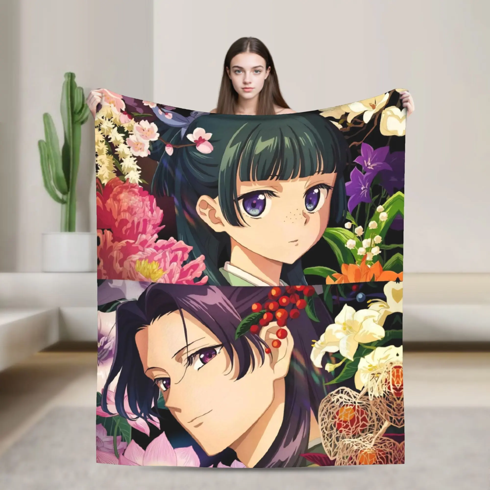 Maomao Jinshi Blanket Apothecary Diaries Flannel Throw Blankets Summer Air Conditioning Portable Ultra-Soft Warm Bedspreads,