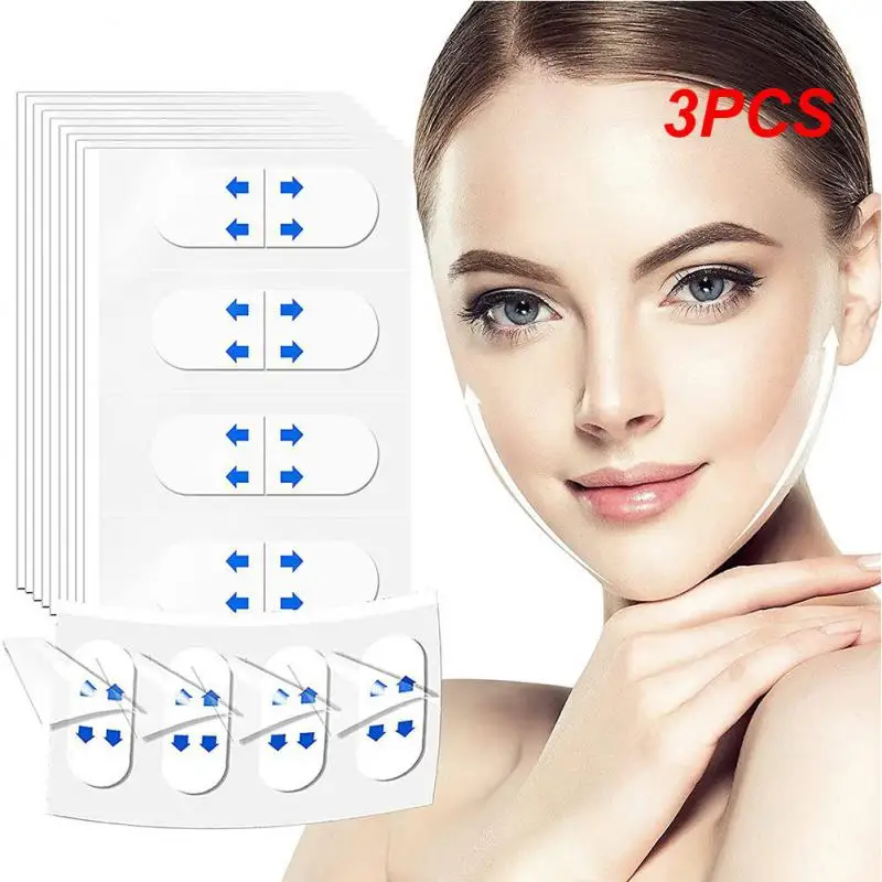 3PCS Invisible Face Lifter Lifting Saggy Skin Wrinkles Hide Double Chin Instant Face lift Stickers Transparent Waterproof