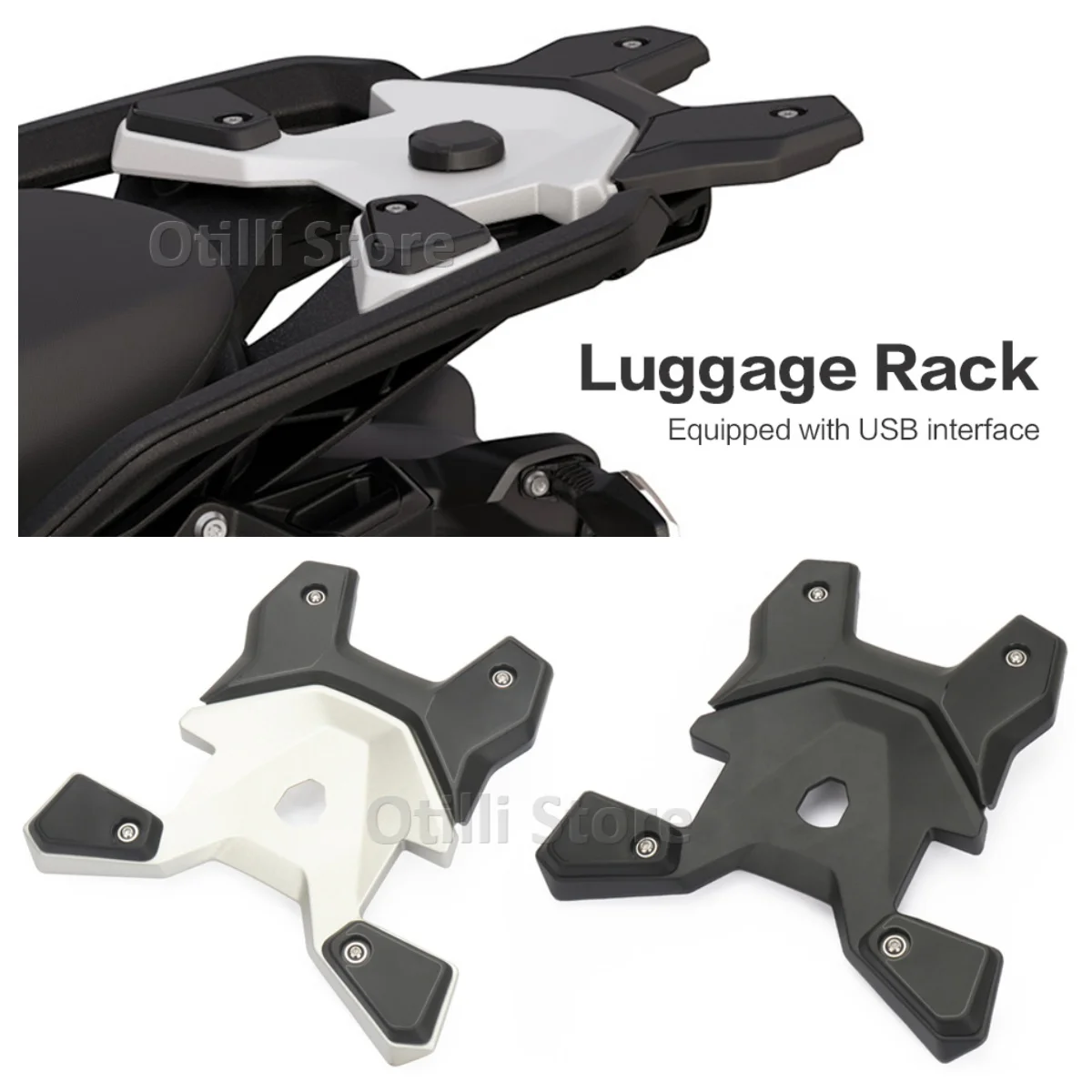 

New Motorcycle Rear Luggage Carrier Rack For BMW R1300GS R 1300 GS Adventure C400X C400GT Tail Box Bracket Support With USB Port