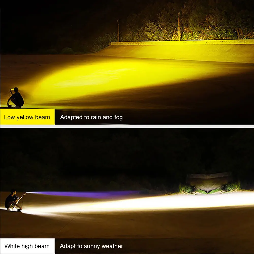 H4 LED Motorcycle H6 LED Moto Motorcycle Headlight white yellow Bulbs Lens High Low Beam Lamp Motorbike Lamp Scooter Tricycle