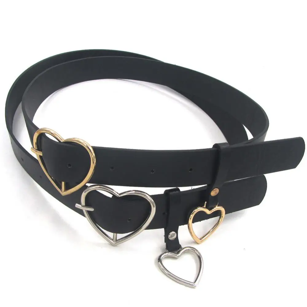 Mode Vrouwen Faux Lederen Riem Verstelbare Tailleband Hot Heart Accessoire Gesp