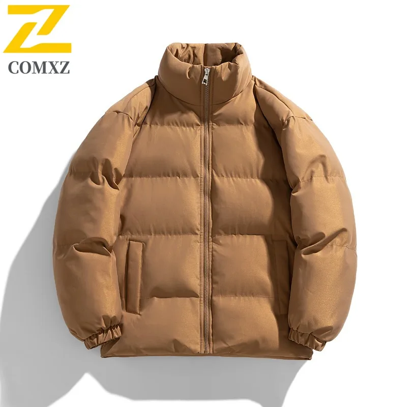 سترة رجالية كاجوال بياقة واقفة من COMXZ سترة خارجية للتسلق ومقاومة للرياح سترة دافئة راقية على الطراز الحضري ملابس خارجية شتوية خفيفة مريحة