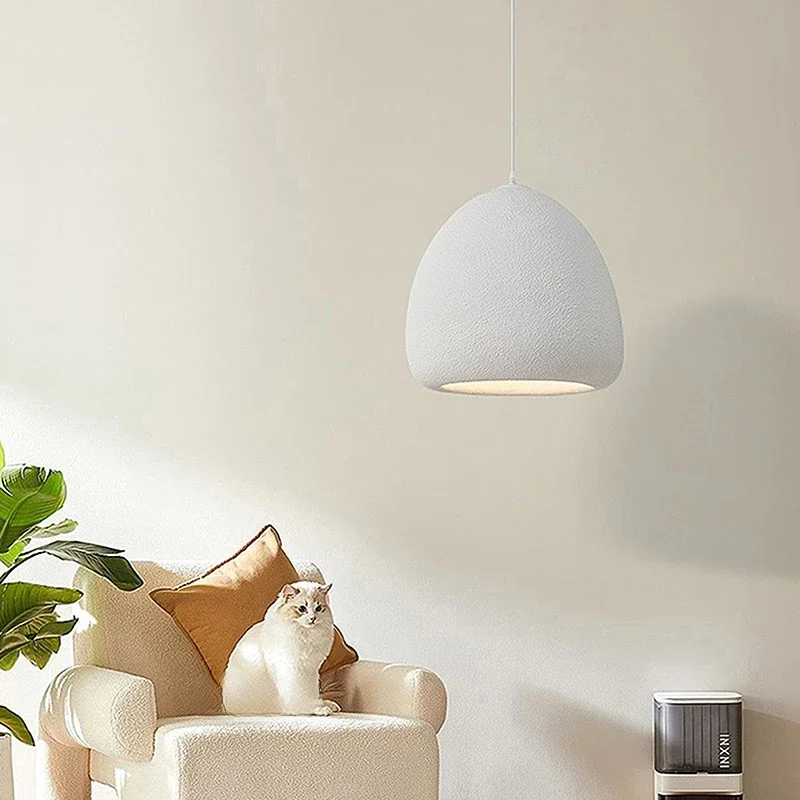 Lámpara colgante nórdica Wabi Sabi, luz Led E27 de resina negra para comedor, Bar, Loft, dormitorio, decoración de diseñador del hogar