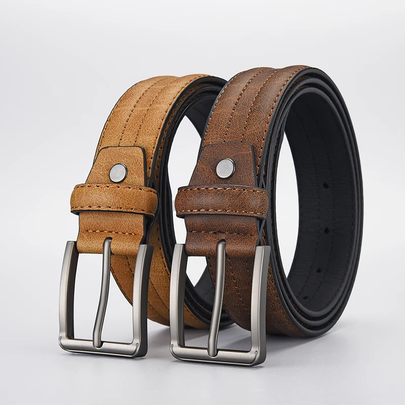 Men's Fashion Marble Grain Alloy Buckle Belt Gift Box Pack Bohemian Leisure Business Jeans Accessory