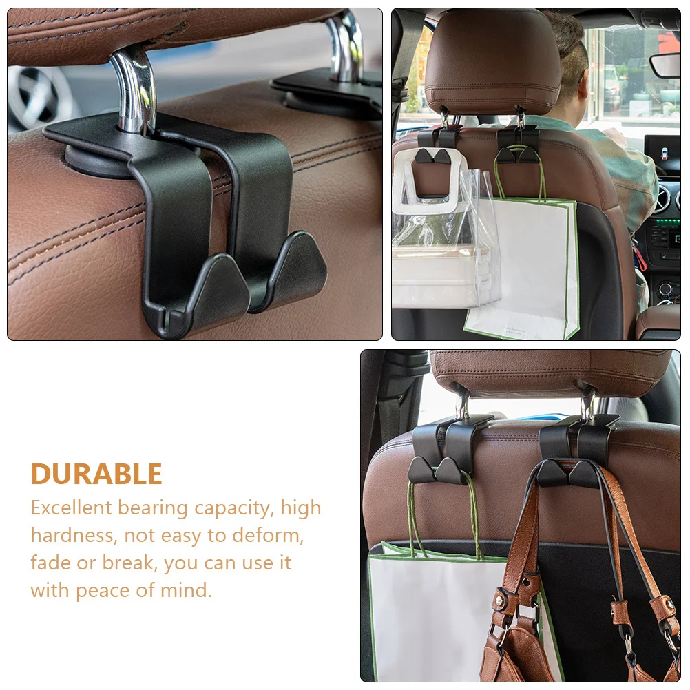 

2Pcs Headrest Hanger Car Universal Seat Hook Compact Space Saver for Backseat Storage High Load Capacity Car Seat Hooks