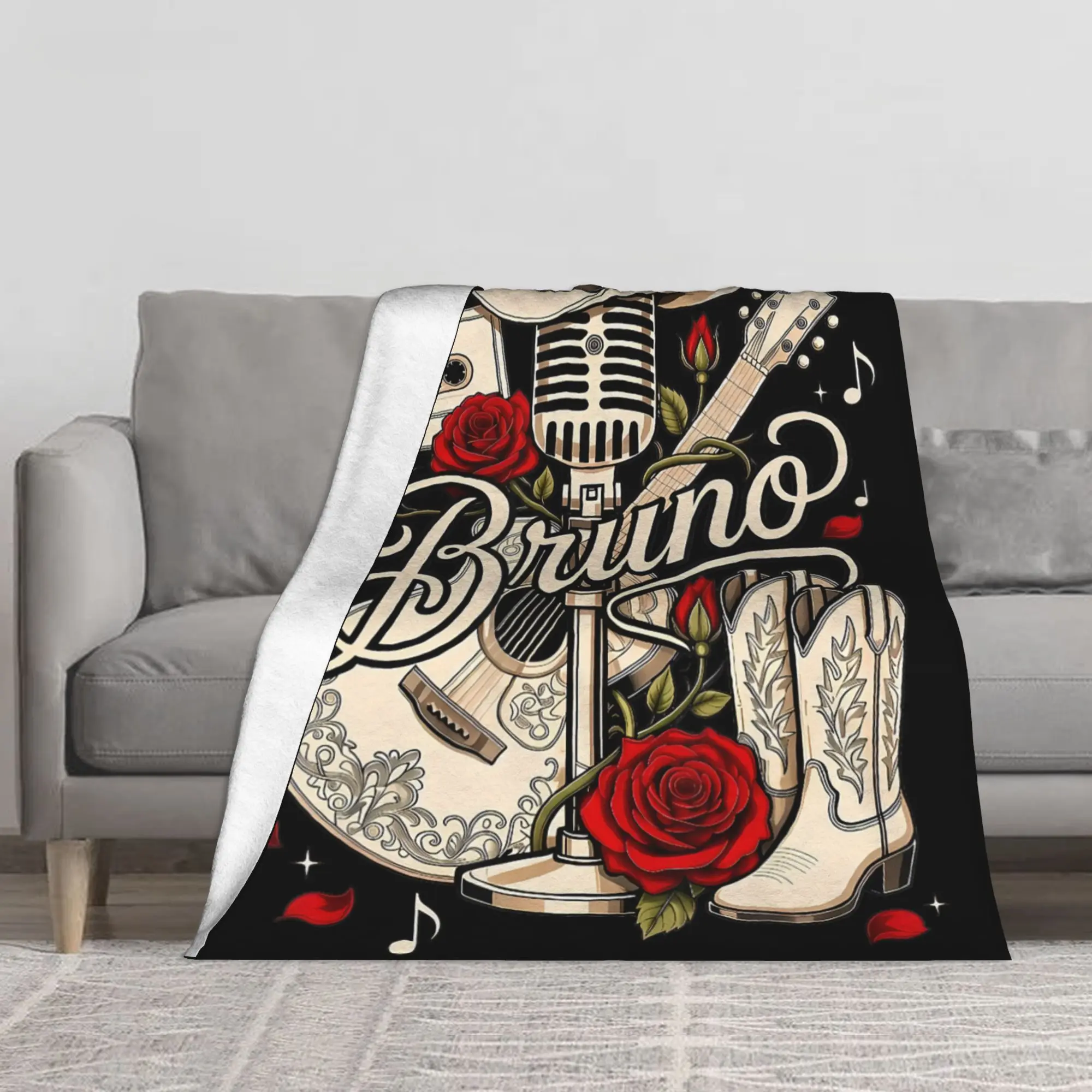 1PC Retro Bruno Vintage Classic 80's Blanket Throw Blanket Novelty Warm Blanket All Season Gift