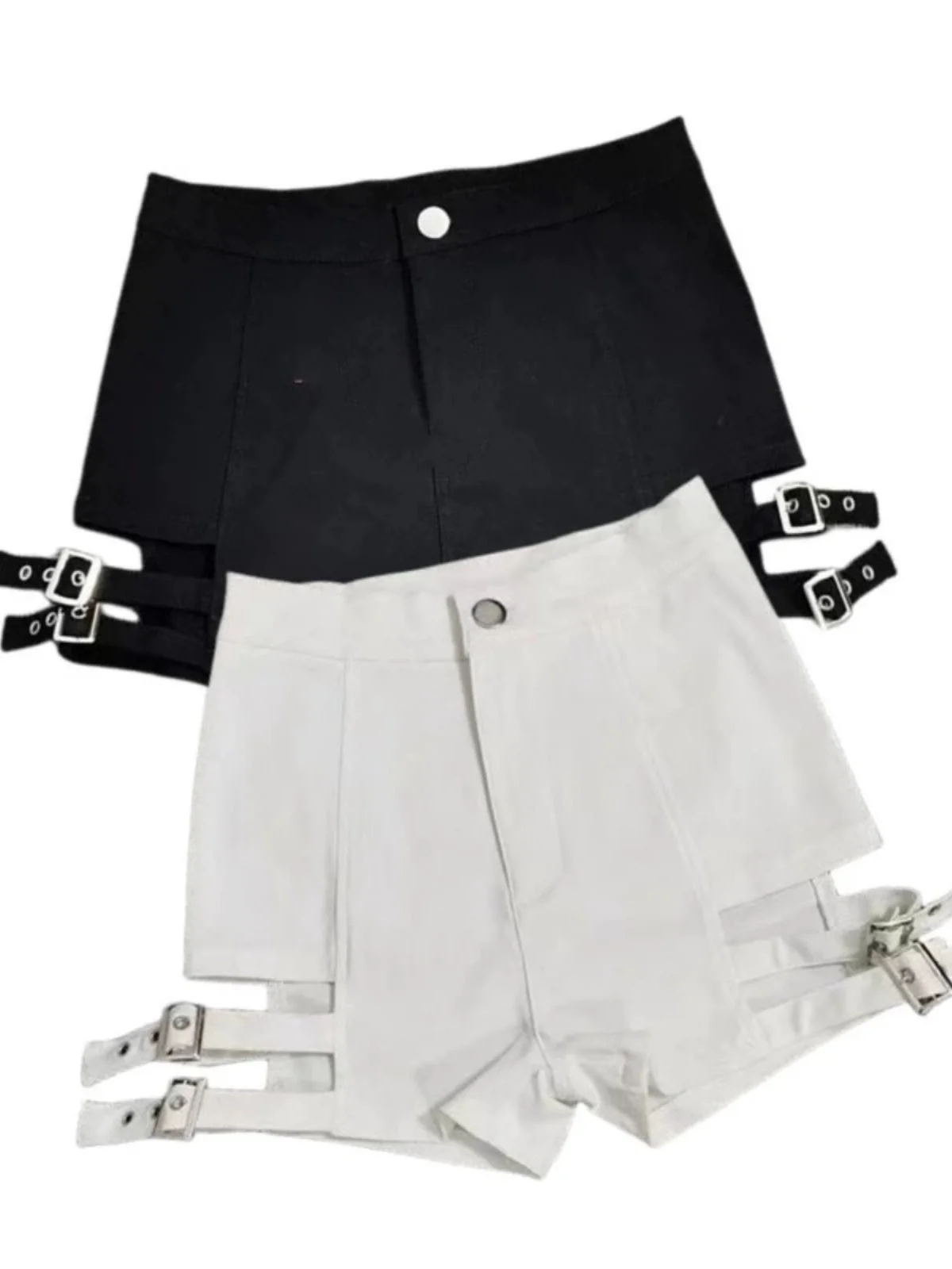 High Waist Elastic Fitness Short Pants for Women Jazz Dance Stage Costume Hollow out Iron Buckle Slimming Hot Pants