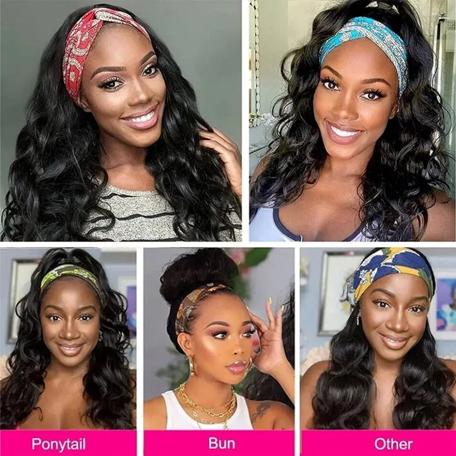 Hoofdband Pruik Body Wave Lijmloze 100% Menselijk Haar Pruiken Natuur Kleur Voor Vrouwen 24 26Inch Braziliaanse Remy Hair Machine Pruik Mylockme