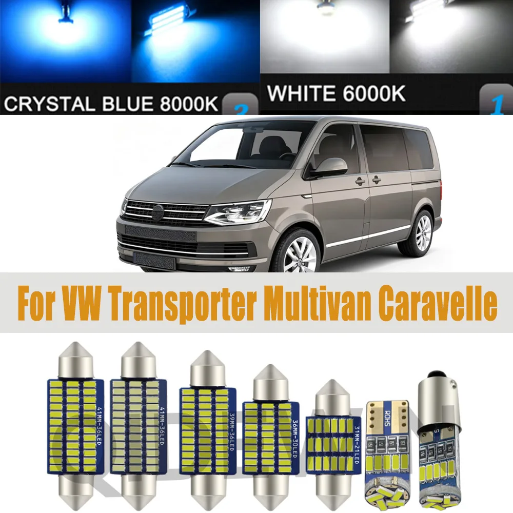 Luz LED para interior de carro, compatível com sistema Canbus, para VW Transporter Multivan Caravelle T4 T5 T6, modelos de 1990 a 2004, 2005, 2006, 20