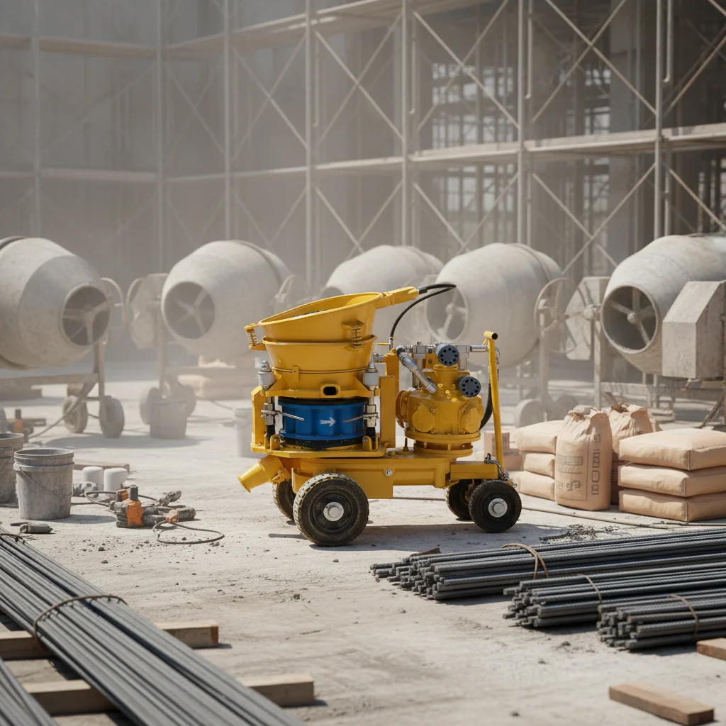 Compact Wet Mix Shotcrete Machine with Motor 5m/h Capacity for Narrow Spaces and Tunnel Linings Low Air Consumption