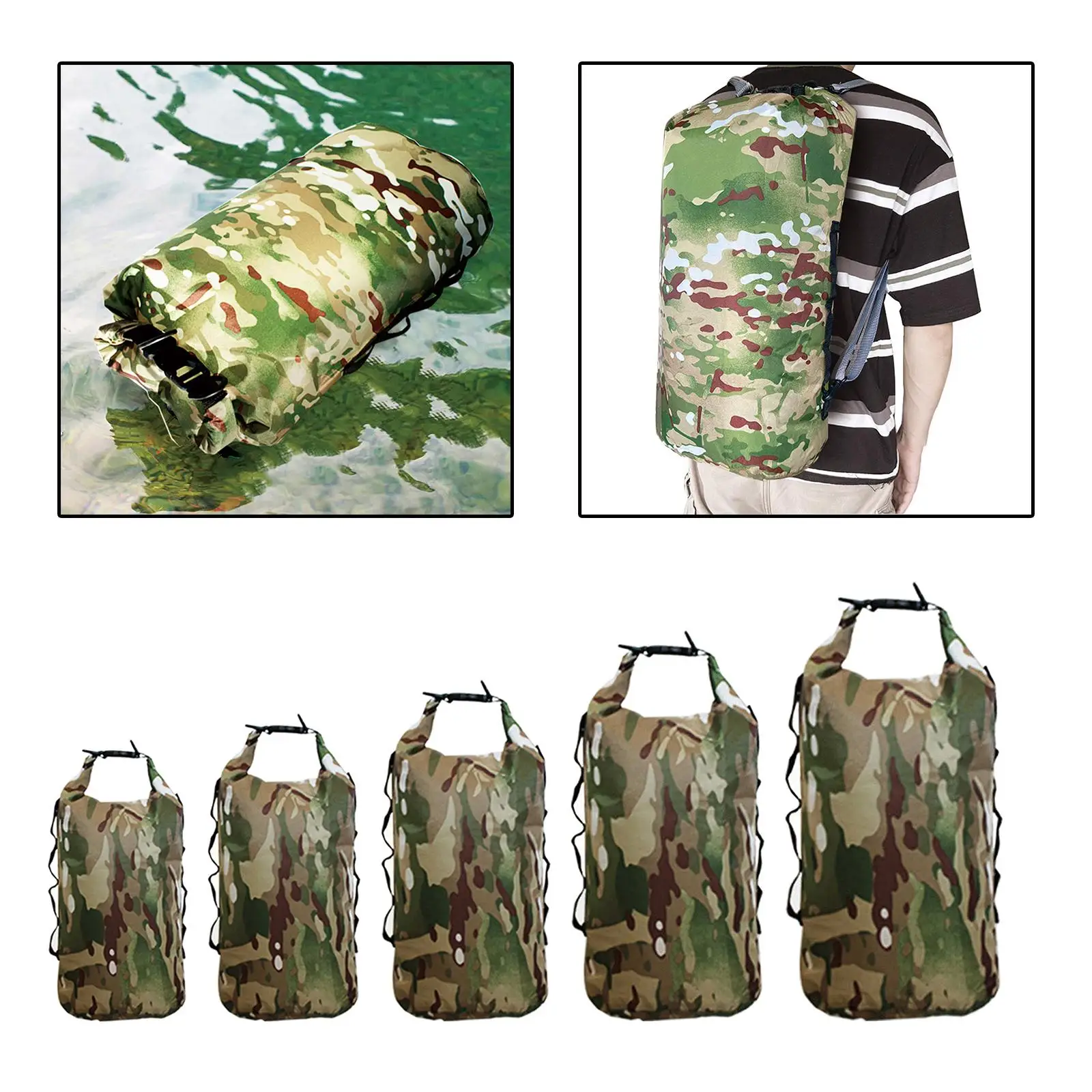 Multipurpose Waterproof Dry Bag Oxford Cloth Waist Pouch Foldable Floating Bag for Boating Accessories Marine Fishing