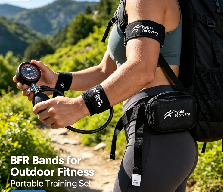 Heavy duty BFR occlusion cuff, hand pump blood flow restriction training cover, suitable for fitness exercise recovery equipment