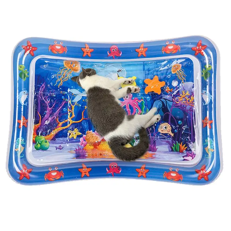 Sensory Water Play Mat For Cats Thickened Water Sensory Pad For KidsInteractive Play Inflatable Water Mat For Cat And Dog Water