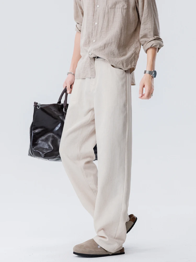 Herren Straight-Leg Leinen-Baumwoll-Hose – Knitterfreie, leichte Business-Freizeithose im Old-Money-Stil für Büro und Pendeln – Sommer 2026