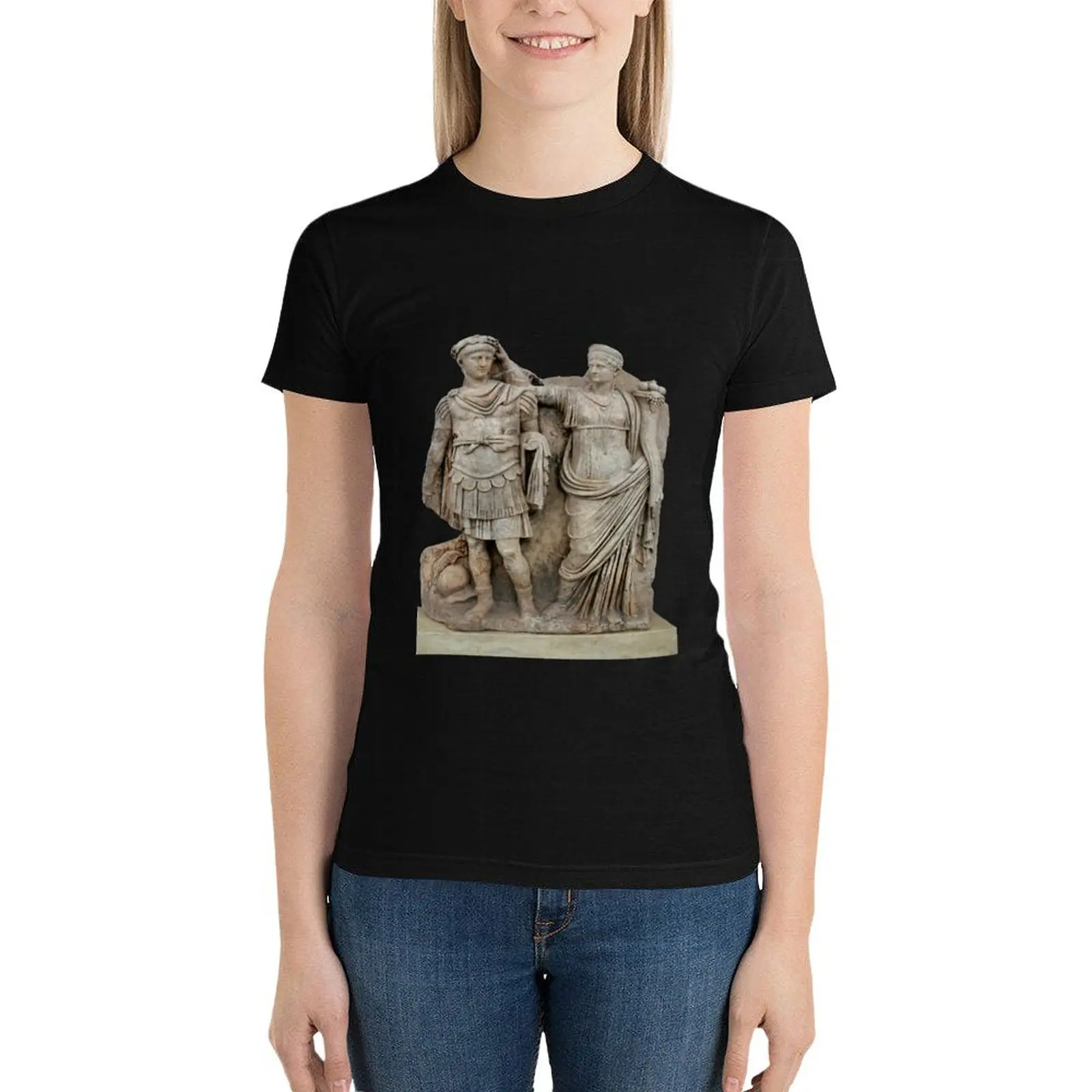 Nero and His Mother, Agrippina Roman Statue T-Shirt funny oversized Female clothing Women t-shirts