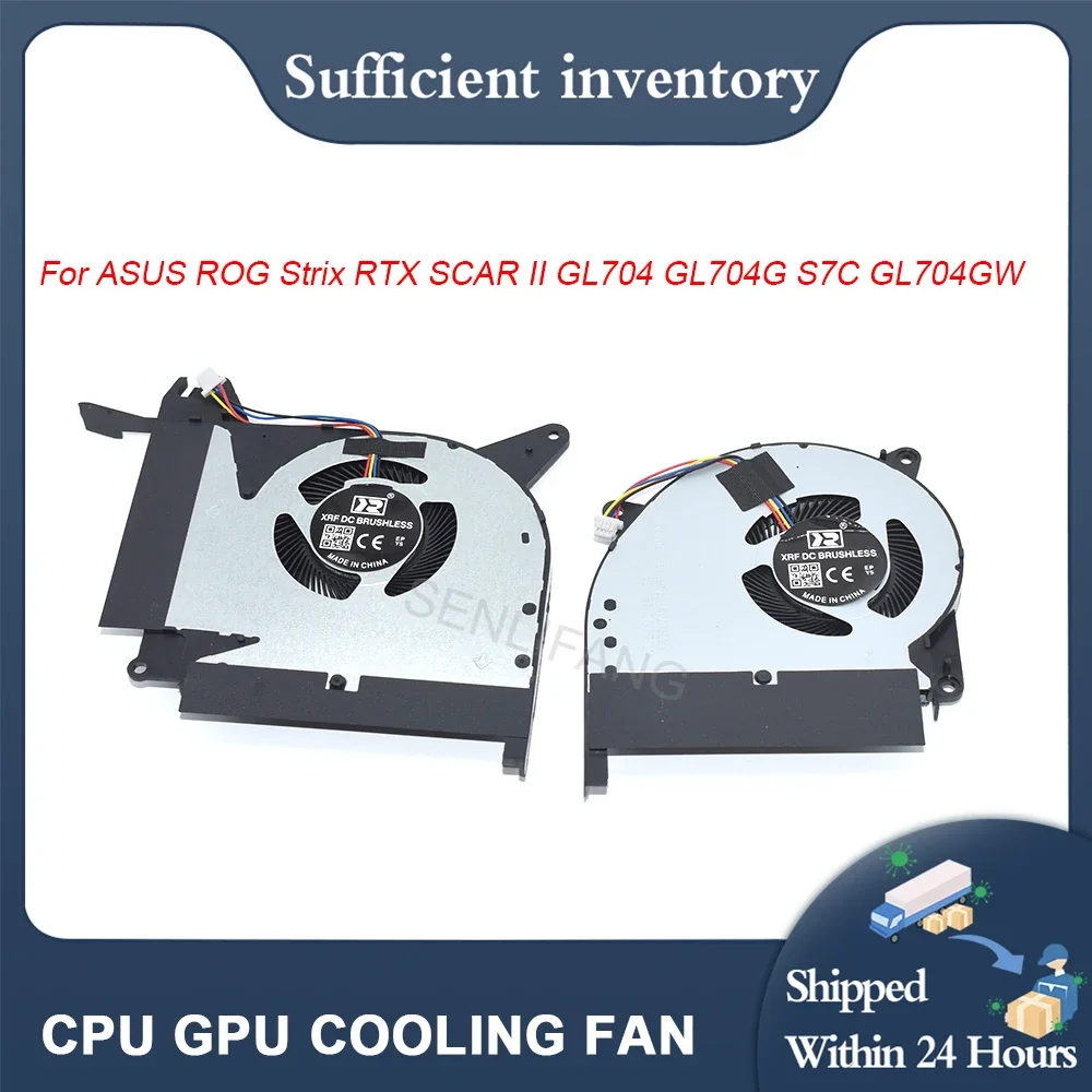 

New For ASUS ROG Strix RTX SCAR II GL704 GL704G S7C GL704GW 13NR00N0M10111 13N1-5BP0311 Laptop CPU GPU Cooling Fan