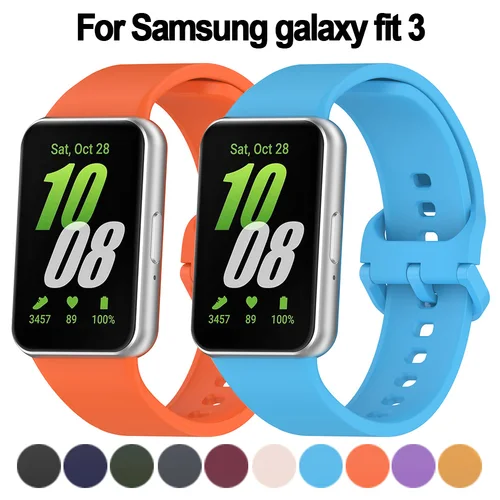 Correa de silicona para reloj inteligente, pulsera de goma para Samsung Galaxy Fit 3, accesorios deportivos
