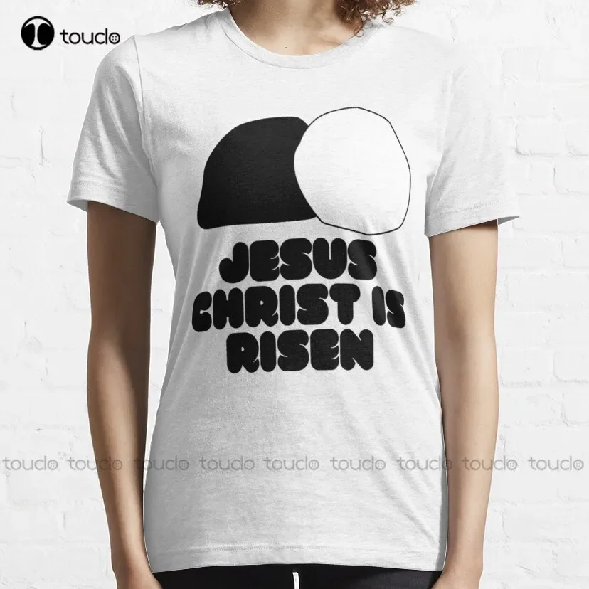 Jesus Christ Is Risen - Resurrection Classic T-Shirt White Mens Tshirt Custom Aldult Teen Unisex Digital Printing Tee Shirts
