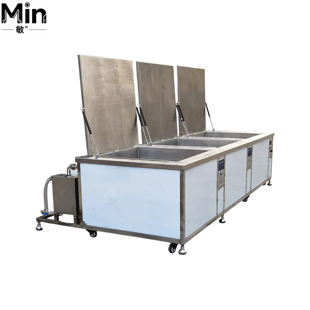 264L 3000W Three Station Ultrasonic Cleaning Equipment with Rinse Dry Function for Electronic Precision Parts Cleaning