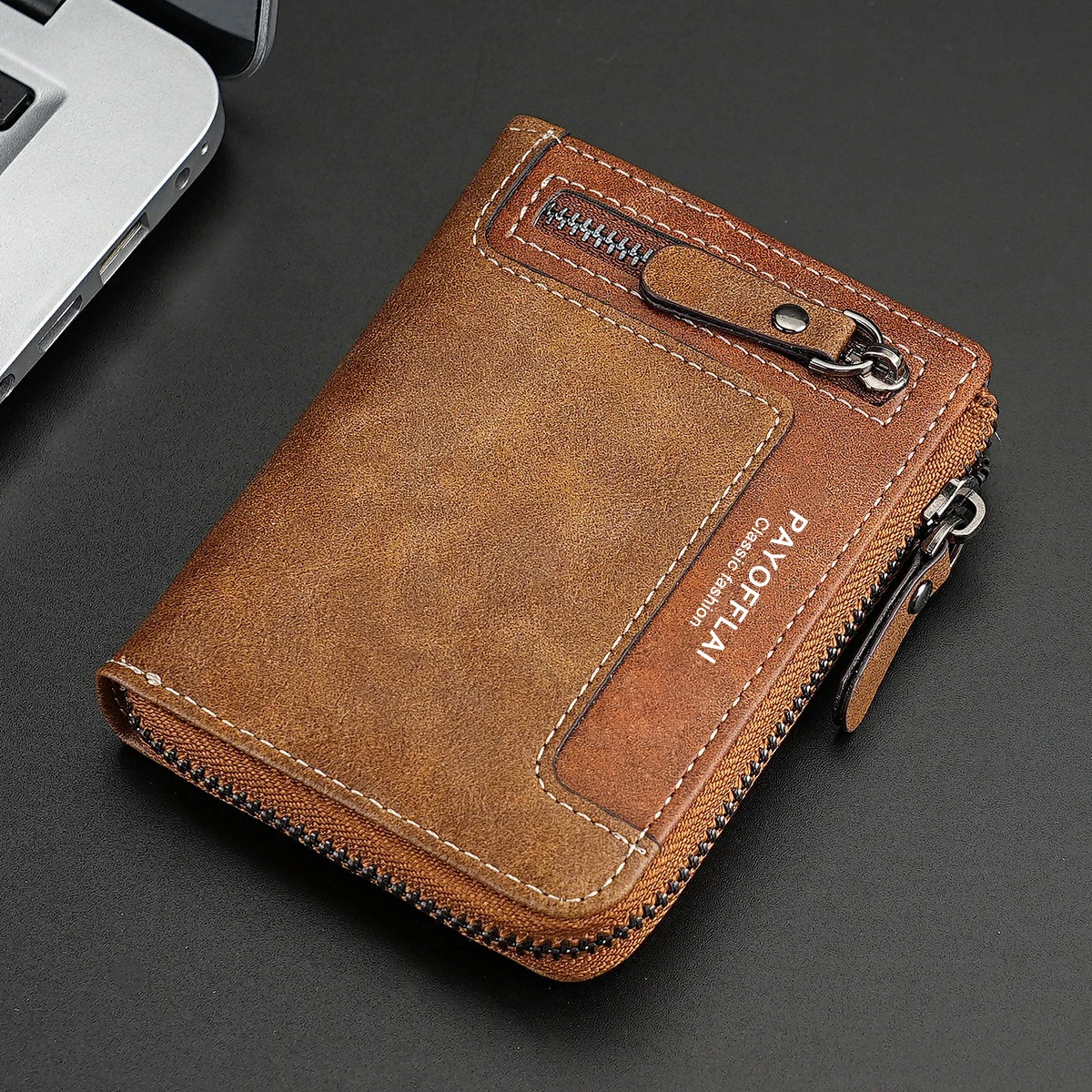 محفظة رجالية لعام 2025 من العلامة التجارية الفاخرة الشهيرة مع جيب للعملات المعدنية، حافظة محفظة قصيرة من الجلد الصناعي عالي الجودة