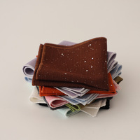 22cm Fashion Sparkling Sequin Pocket Square Men Cotton Linen Brown White Handkerchief Simple Solid Color Hanky Suit Pocket Towel