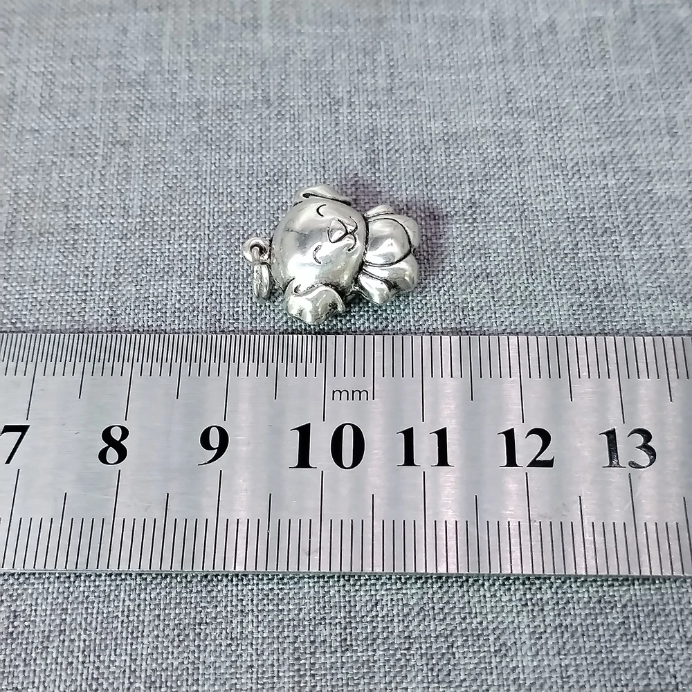 925 Sterling Silver Cartoon Style Dog Charm 2-Sided 3D Hollow Animal Pendant for Bracelet Necklace