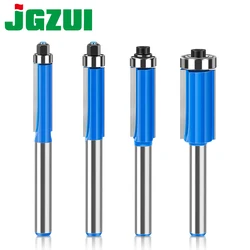 1-4pcs Set of 8mm shank Trimming Cutter Flush Trim Bit with Two Bearings Router Bits woodworking tools For Wood Trimming Cutters