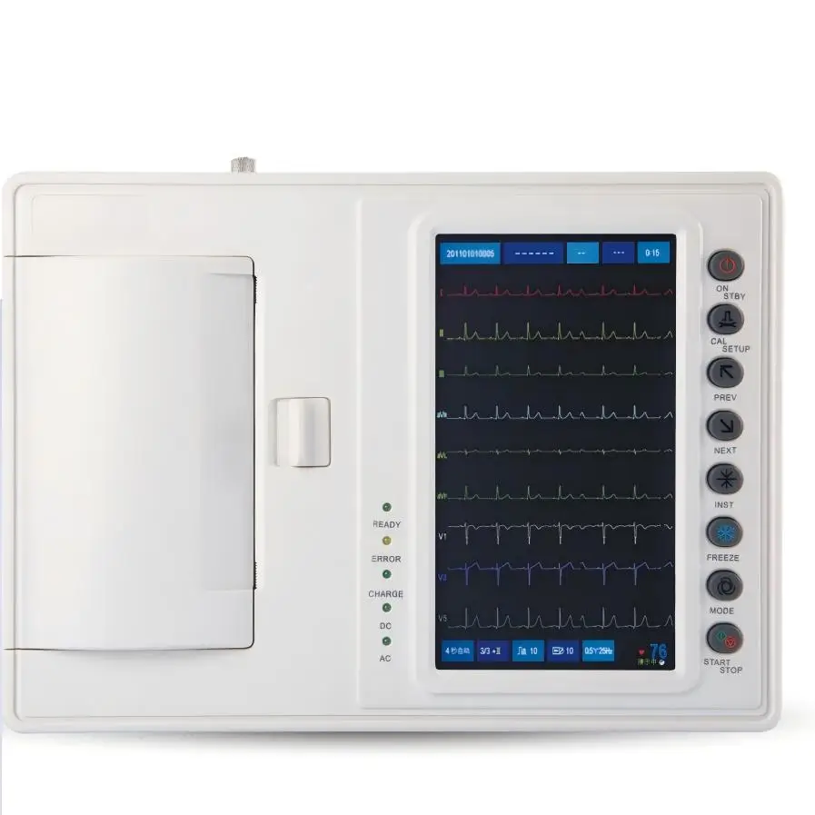 1206A 6-channel veterinary electrocardiogram machine with analysis function, 7-inch color touch screen