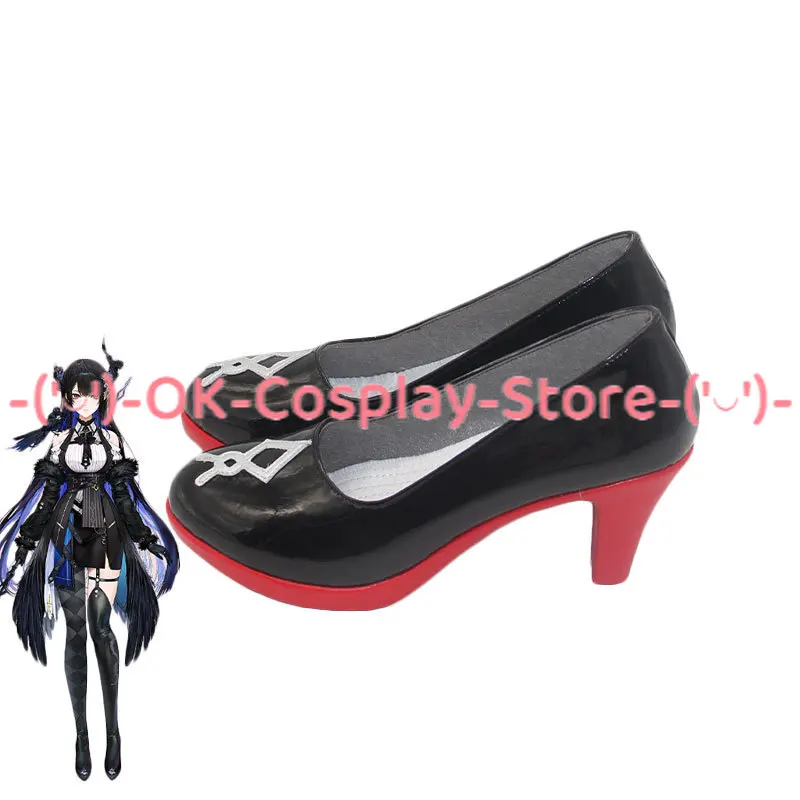 Vtuber EN Nerissa Ravencroft Cosplay Shoes PU Leather Shoes Halloween Carnival Boots Cosplay Prop Custom Made