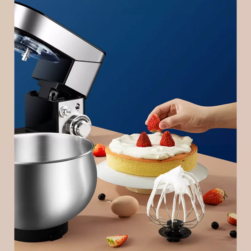 Electric Stand Food Mixer Stainless Steel Chef Machine 5L Bowl Cream Blender Knead Dough Cake Bread Whisk Egg Beater