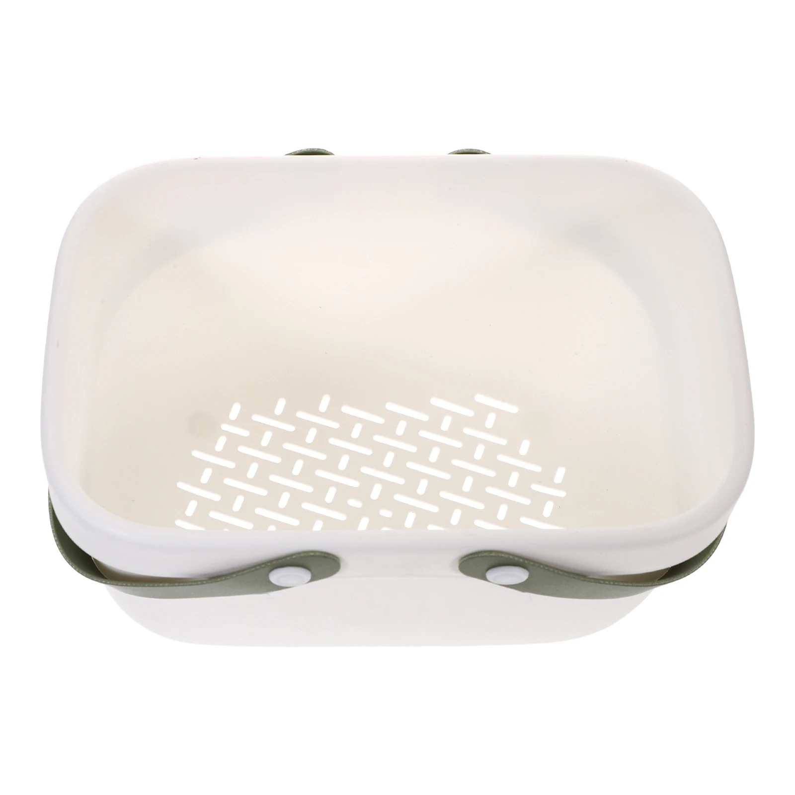 

1pcs Portable Toiletry Basket Ergonomic Handle Smooth Surface Leak-Proof Plastic Storage Basket For Bathroom Shower Dormitory