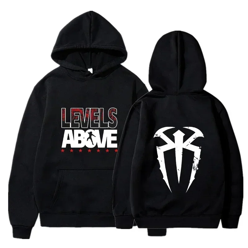 Women's Men's Casual Fashion Hooded Sweatshirt Roman Reigns Printed Pullover Long Sleeved Harajuku Street Fashion Streetwear