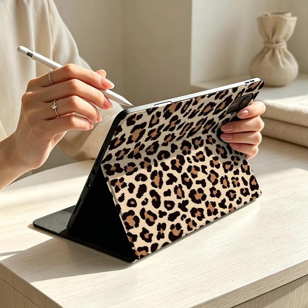 Leopard Print Pattern For Xiaomi Mi 8 7 6 5 Mini Ultra Pro Redmi Pad Pro SE 2 Poco Pad Soft Pen Tray Tablet Case